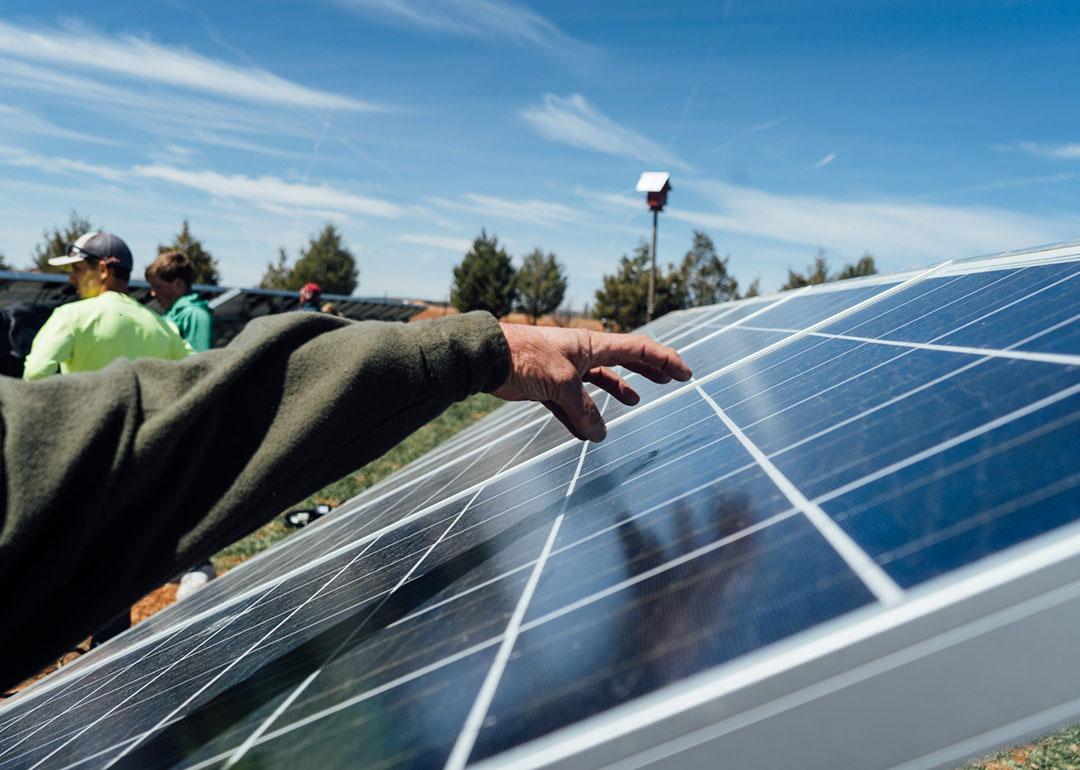 A solar panel at Fozzie’s Farm outside of Cortez, Colorado. 