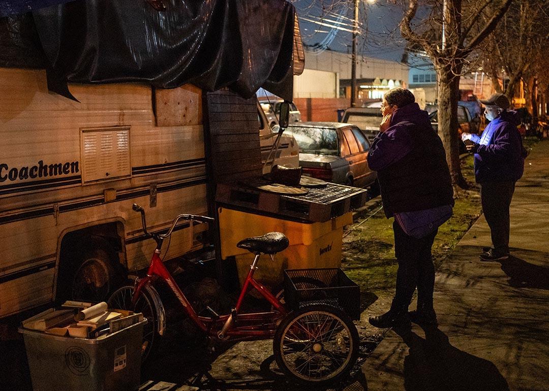 People doing point-in-time unhoused count.