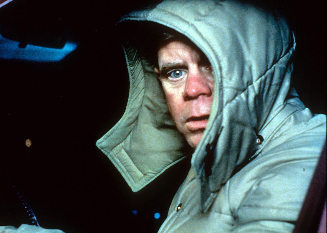 William H. Macy bundled up in car in a scene from the 1996 film 'Fargo.'