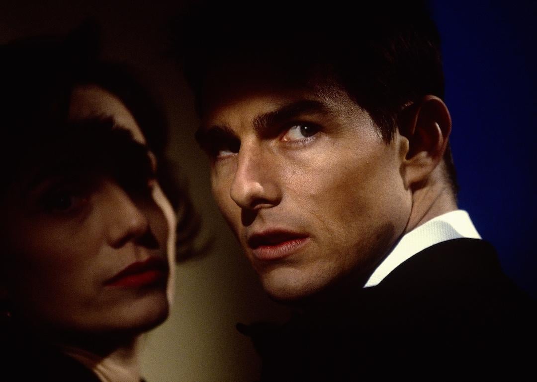 Actors Kristin Scott Thomas and Tom Cruise in the 1996 film 'Mission: Impossible.'