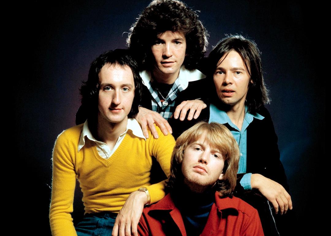 Scottish band Pilot in London in 1975; clockwise from left is Ian Bairnson, Stuart Tosh, David Paton, and Billy Lyall.