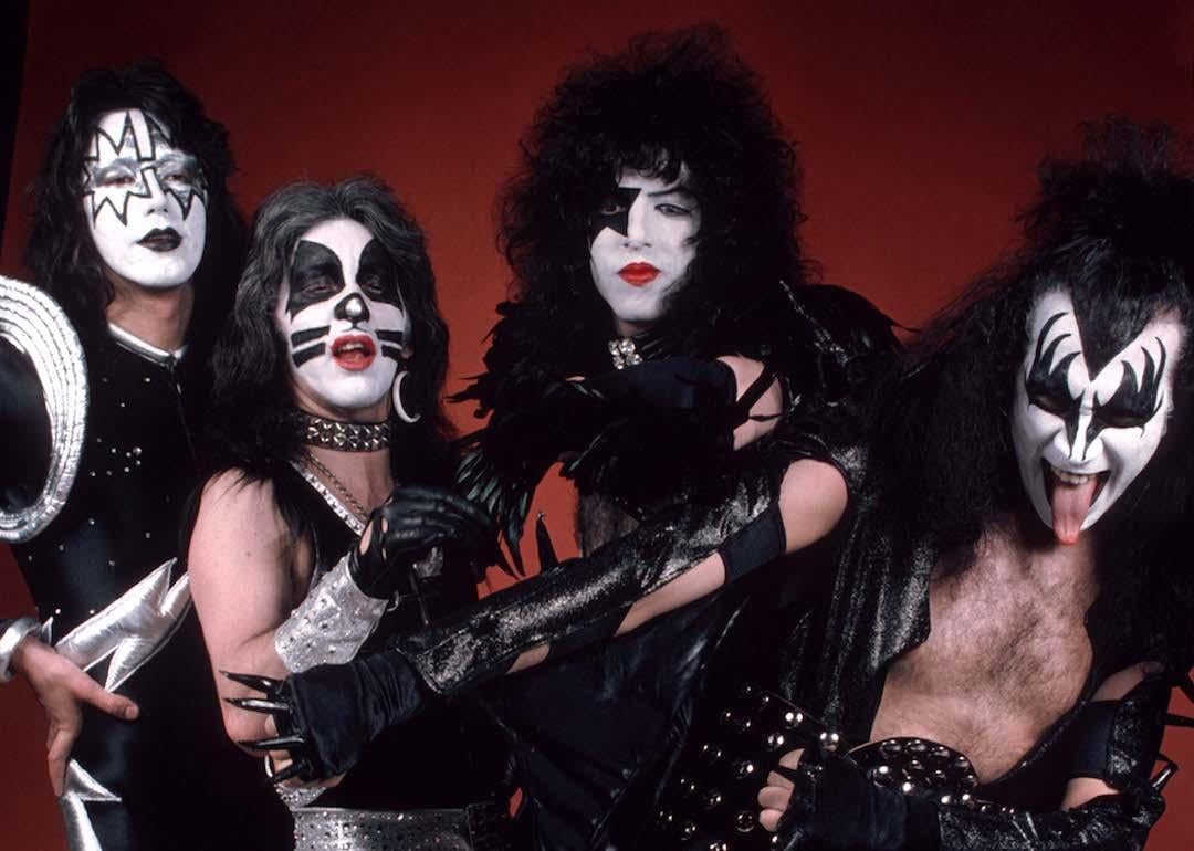 Members of the band Kiss—from left: Ace Frehley, Peter Criss, Paul Stanley, and Gene Simmons—pose in 1976.