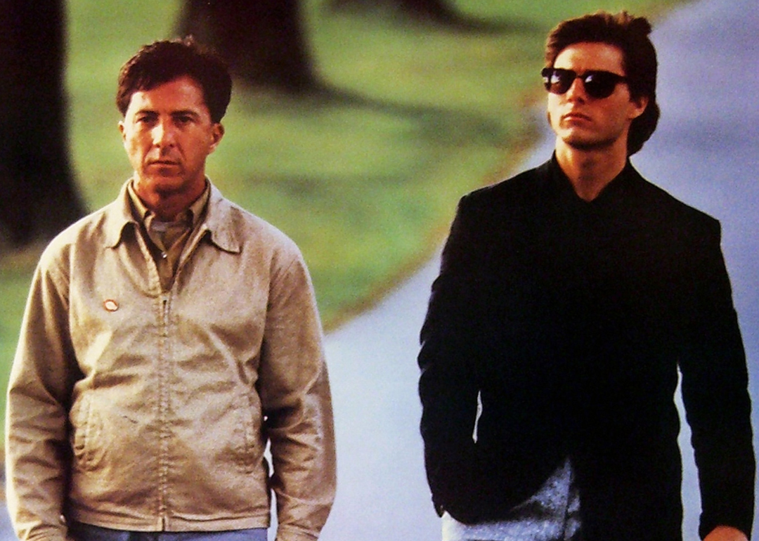 Dustin Hoffman and Tom Cruise in a promotional still for the 1988 film 'Rain Man'