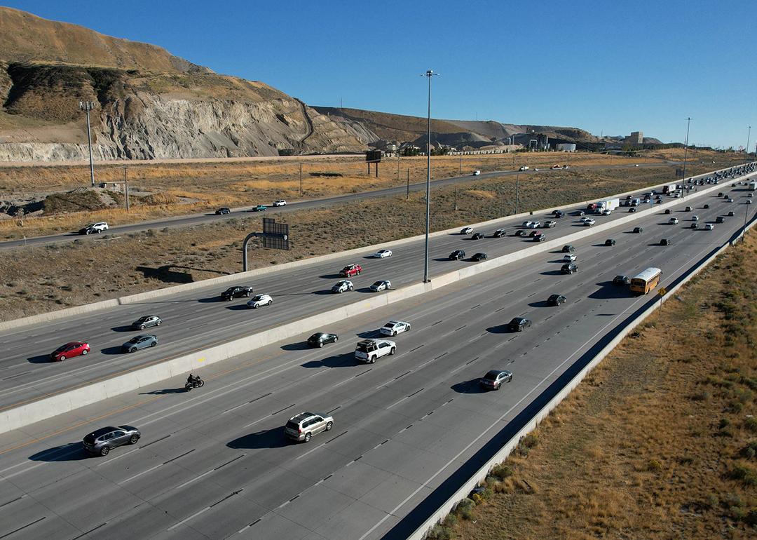 The site of a fatal crash that happened along Interstate 15, in the area of 14800 South in Draper.