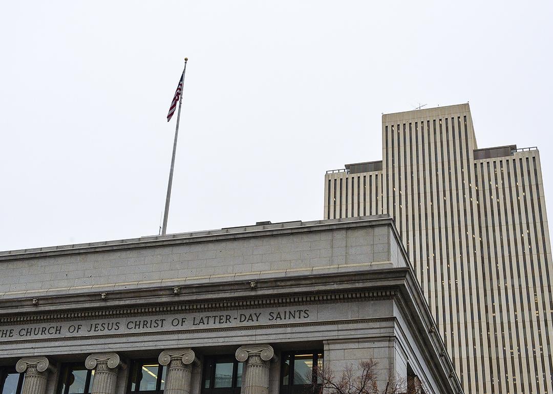 The Church Administration Building is photographed in downtown Salt Lake City.