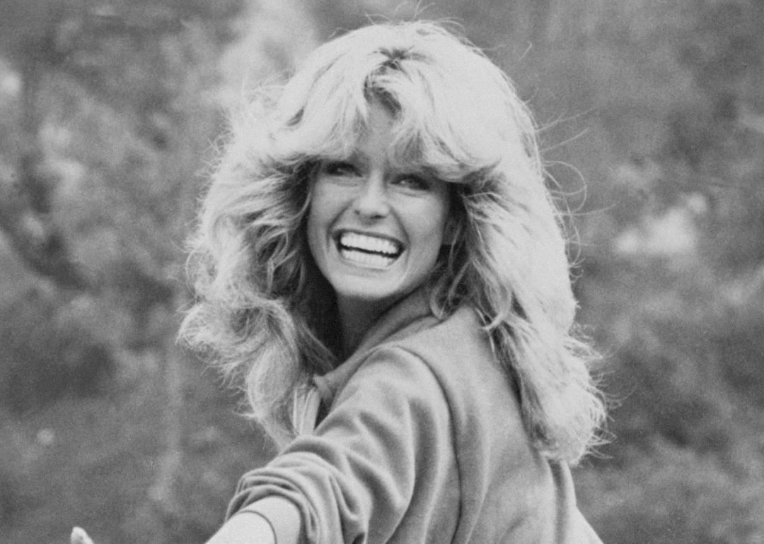 Portrait of Farrah Fawcett with her iconic blowout hairstyle