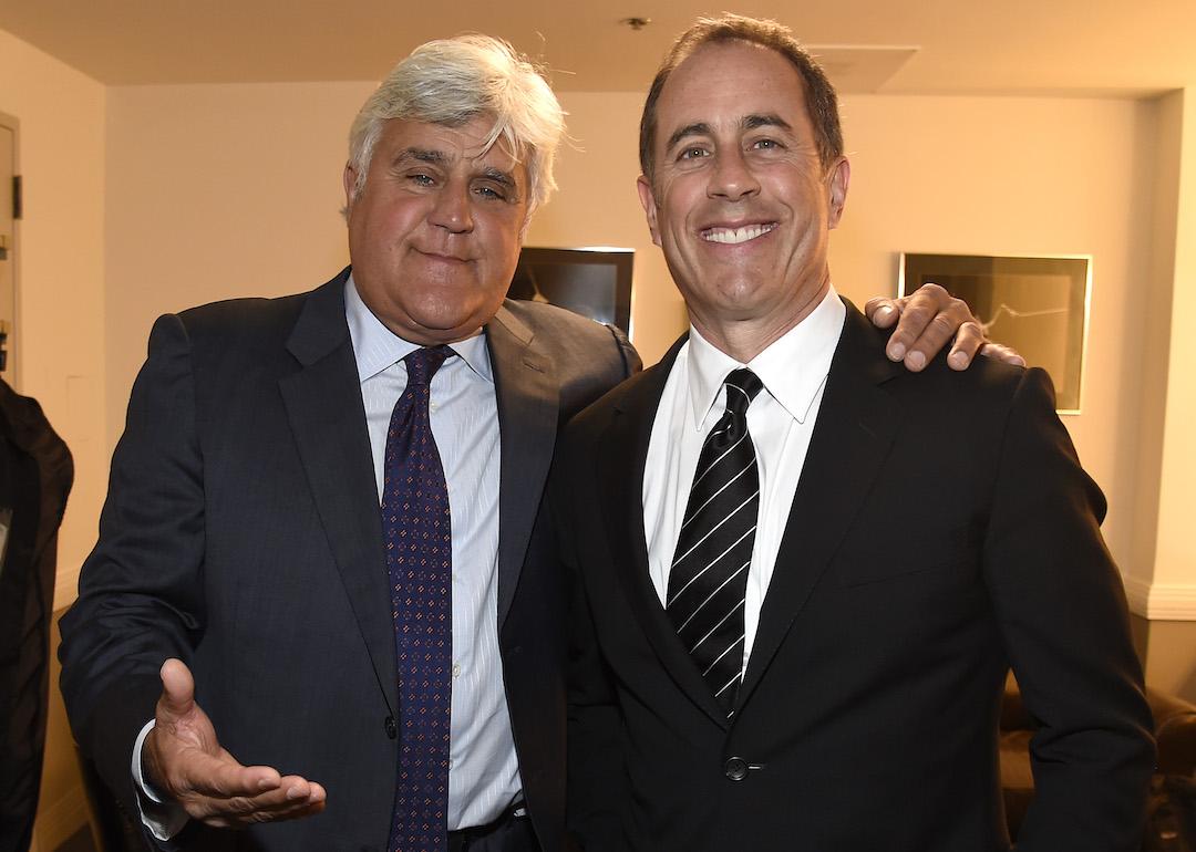 Jay Leno and Jerry Seinfeld attend the National Night of Laughter and Song at the John F. Kennedy Center for the Performing Arts on June 5, 2017 in Washington, D.C.