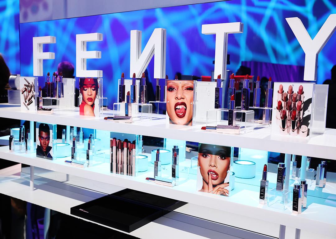 Fenty products on display at Rihanna's celebration of Fenty Beauty & Fenty Skin at Goya Studios on in Los Angeles, CA.