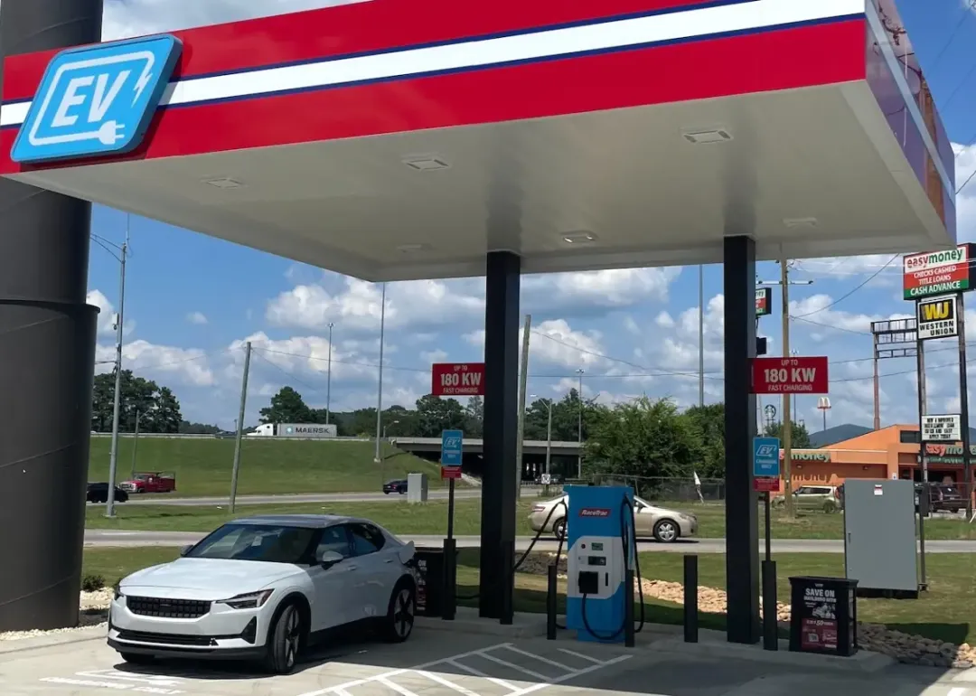 An EV charging station.