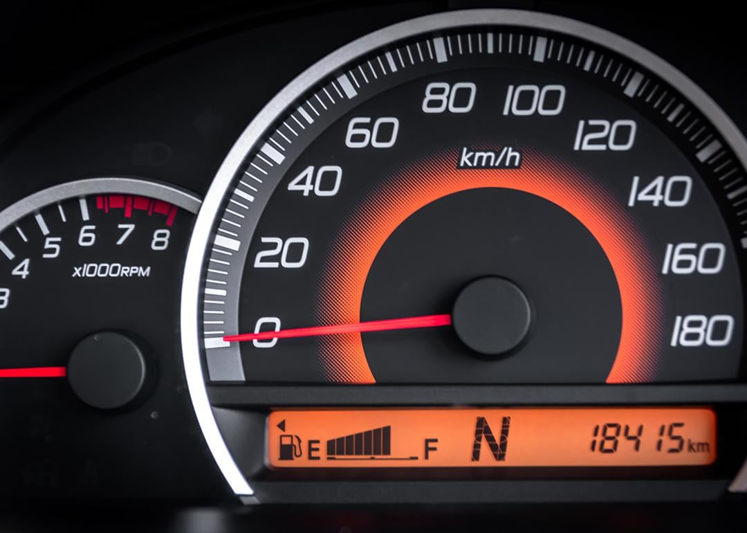 A modern car's analog speedometer.