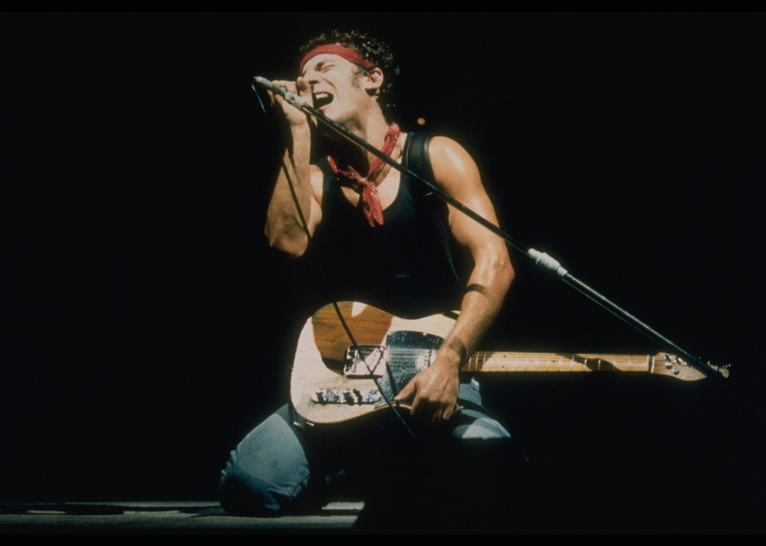 Bruce Springsteen on stage in Philadelphia, 1984.