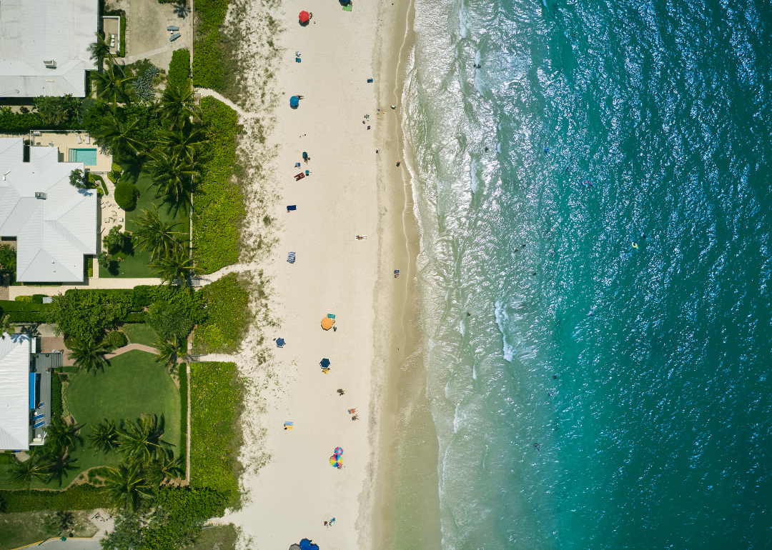 Aerial picture of Highland Beach, Florida on a sunny day