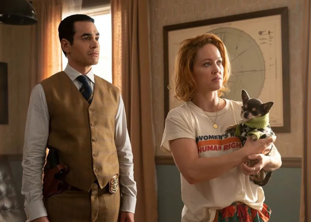 Ramon Rodriguez and Erika Christensen in a scene from the show 'Will Trent' 