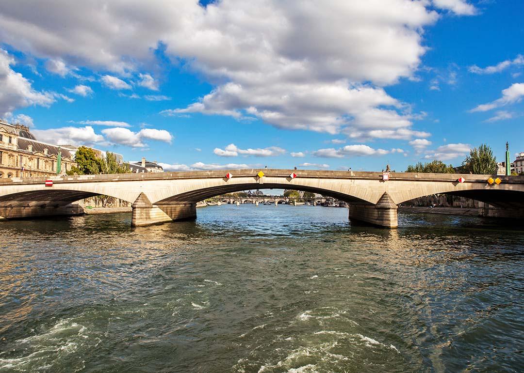 A view of one of the bridges over the river Seine in Paris, France.