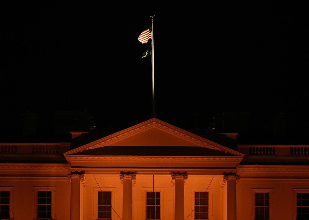 White House illuminated to mark Gun Violence Awareness in June 2024