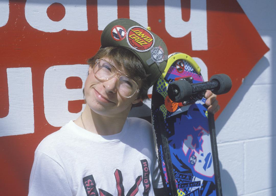 A teenage skateboarder at the Dairy Queen in Otis, Oregon, in 1986.