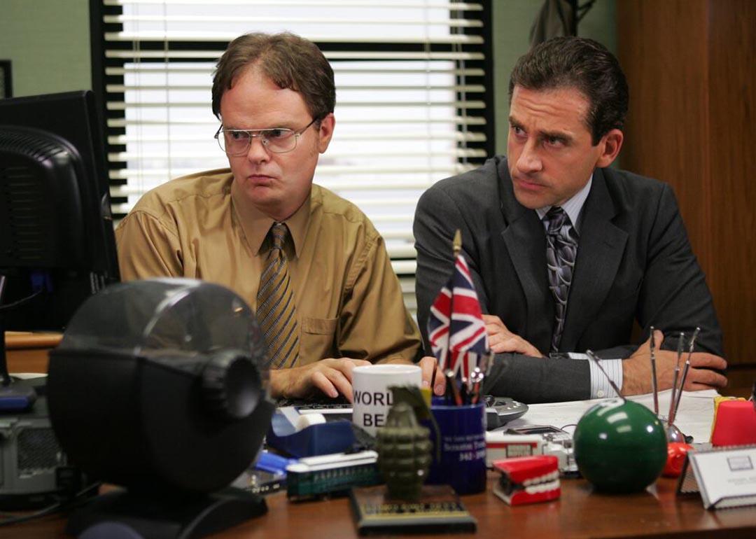 Rainn Wilson as Dwight Schrute, and Steve Carell as Michael Scott in Season 3 of “The Office.”