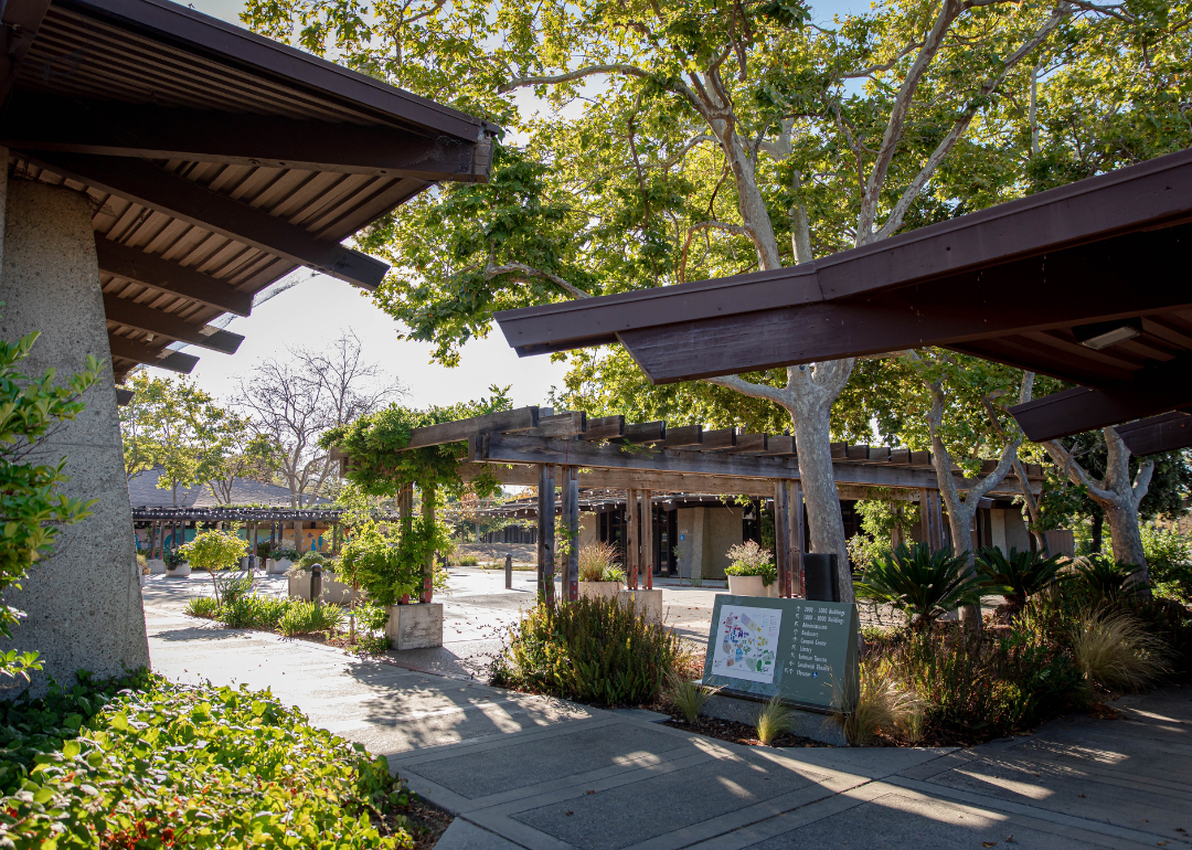 Campus of Foothill College, a public community college in Los Altos Hills, California