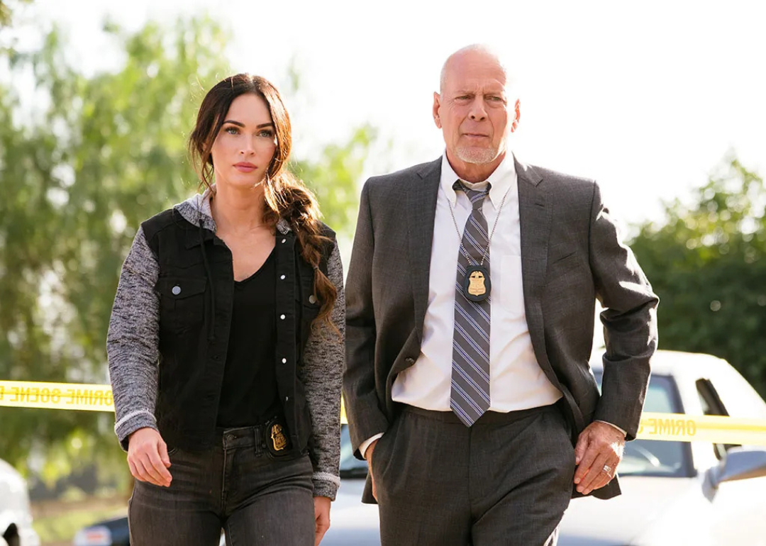 Megan Fox and Bruce Willis in a scene from 'Midnight in the Switchgrass'