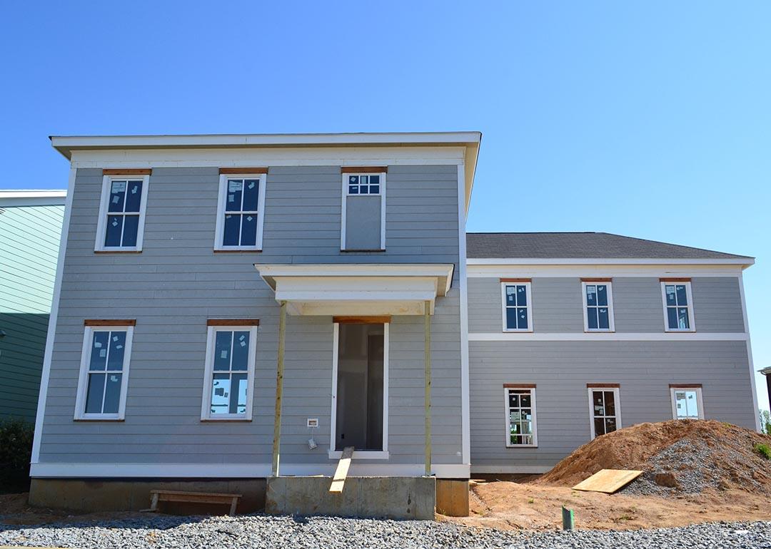 New home construction in East Louisville neighborhood.