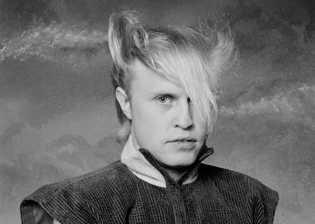 Studio portrait of Mike Score from A Flock Of Seagulls, circa 1982.
