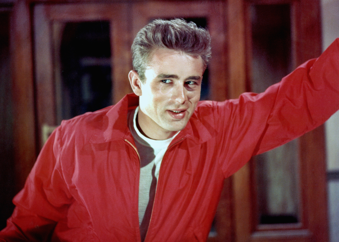 Actor James Dean poses for a Warner Bros publicity shot for his film 'Rebel Without A Cause' in 1955 in Los Angeles, California.