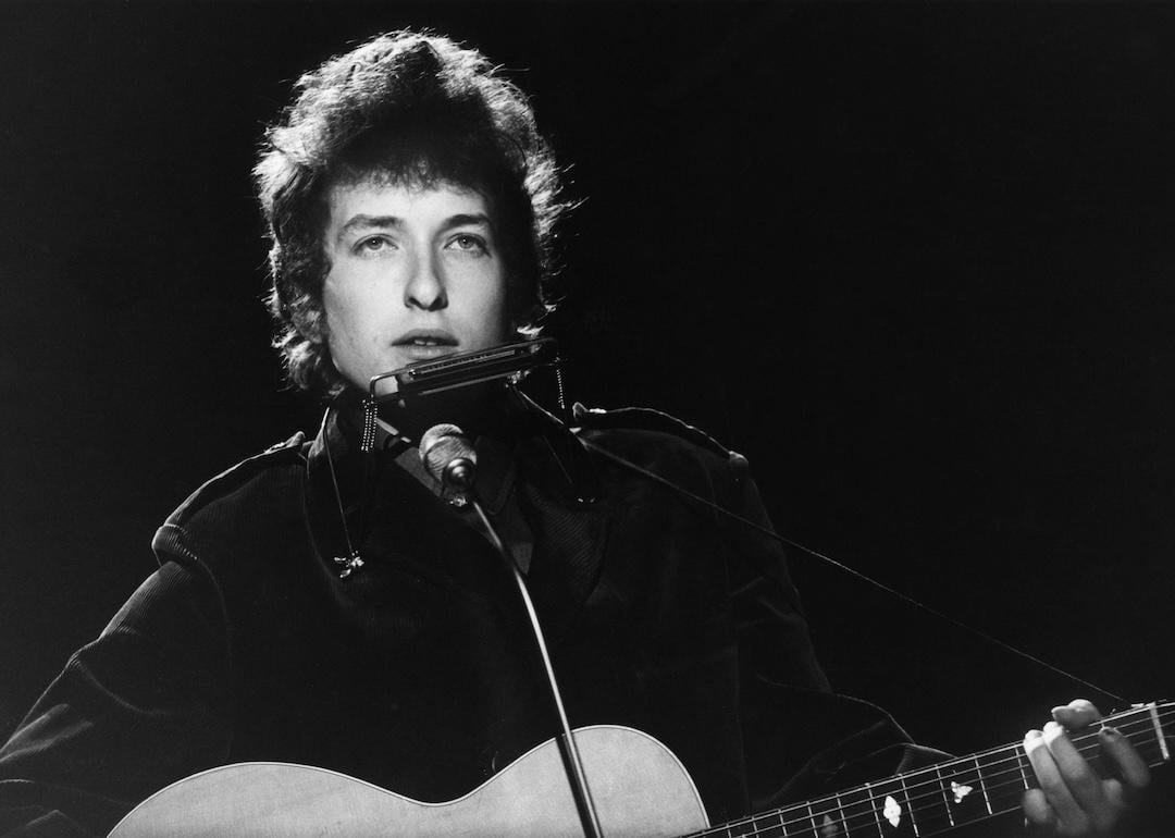 Bob Dylan performs on a BBC TV show at Television Centre.