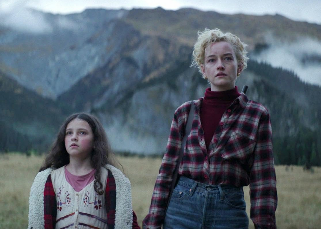 Matilda Firth and Julia Garner in "Wolf Man."