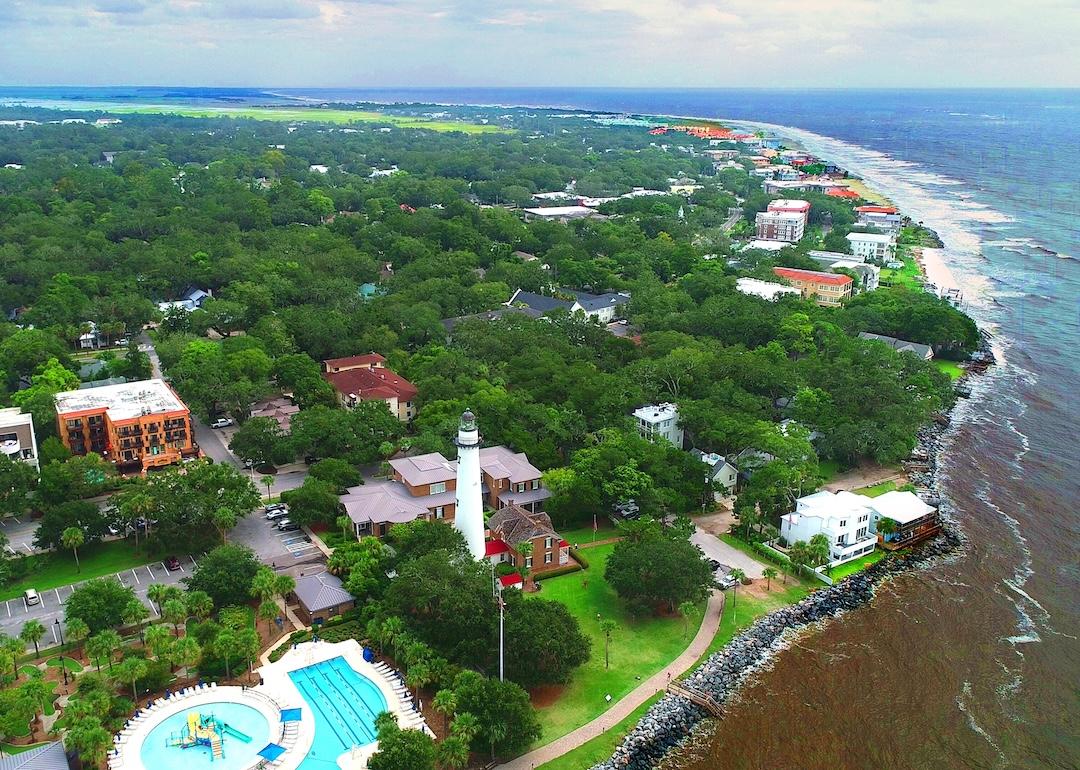 The St. Simons Island Light at the southern tip of St. Simons Island, Georgia, on August 28, 2024.
