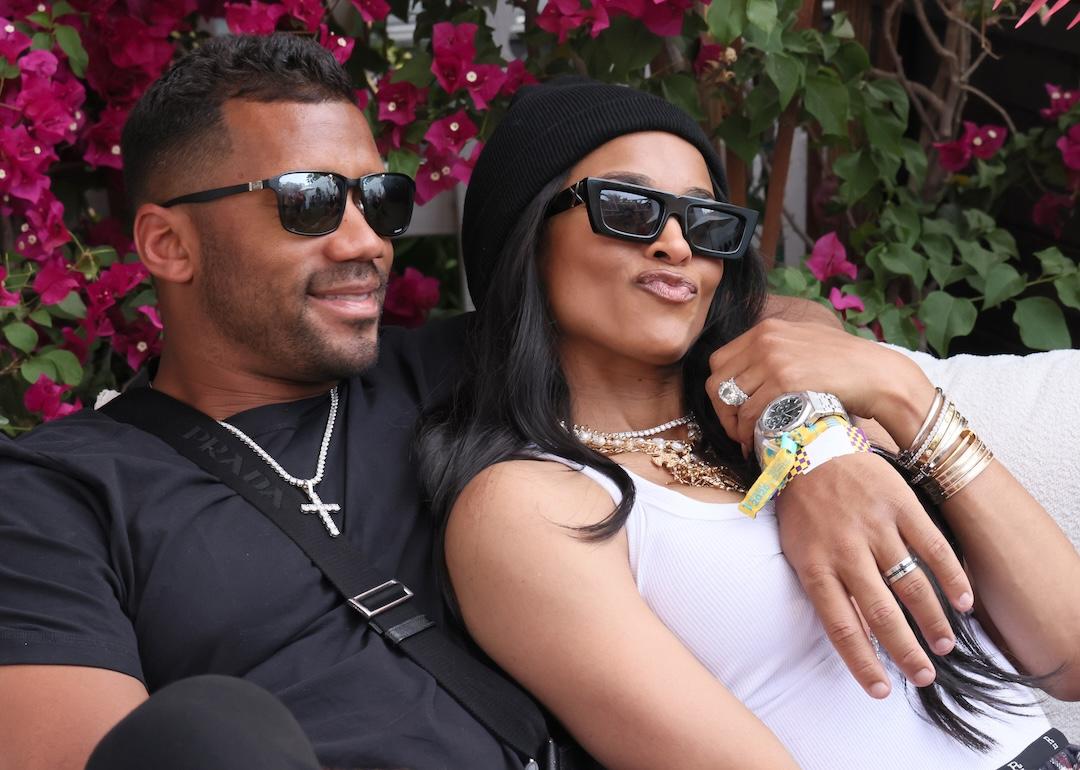 Russell Wilson and Ciara attend YouTube + Coachella 2025 at the Empire Polo Club in Indio, California, on April 13, 2025.