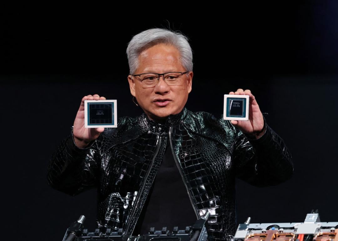 Nvidia founder and CEO Jensen Huang introducing the Rubin GPU and Vera CPU at CES 2026