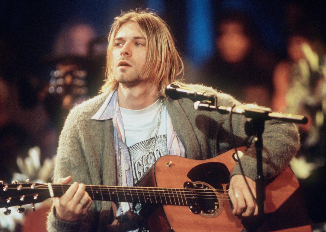 Kurt Cobain of Nirvana during the taping of MTV Unplugged at Sony Studios in New York City