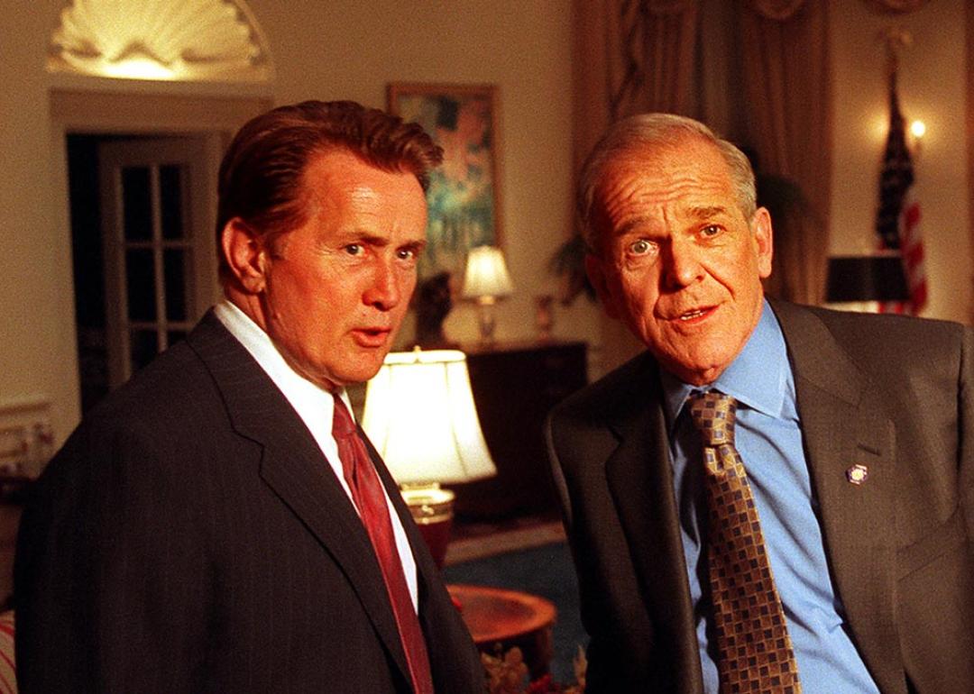 Actors Martin Sheen and John Spencer on 'The West Wing.'