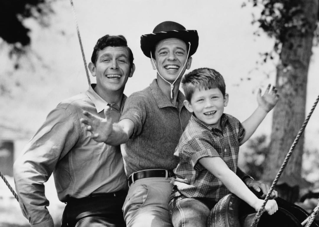 Andy Griffith, Don Knotts, and Ron Howard star together on the television series The Andy Griffith Show. 