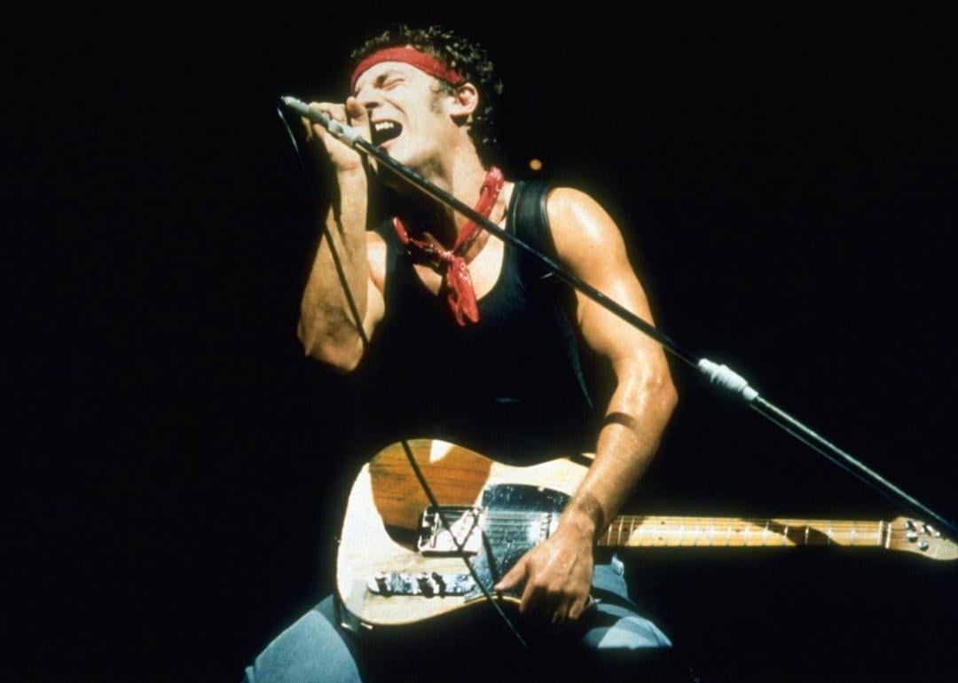 Bruce Springsteen on stage in Philadelphia, 1984.