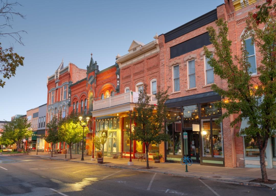 A small downtown main street.