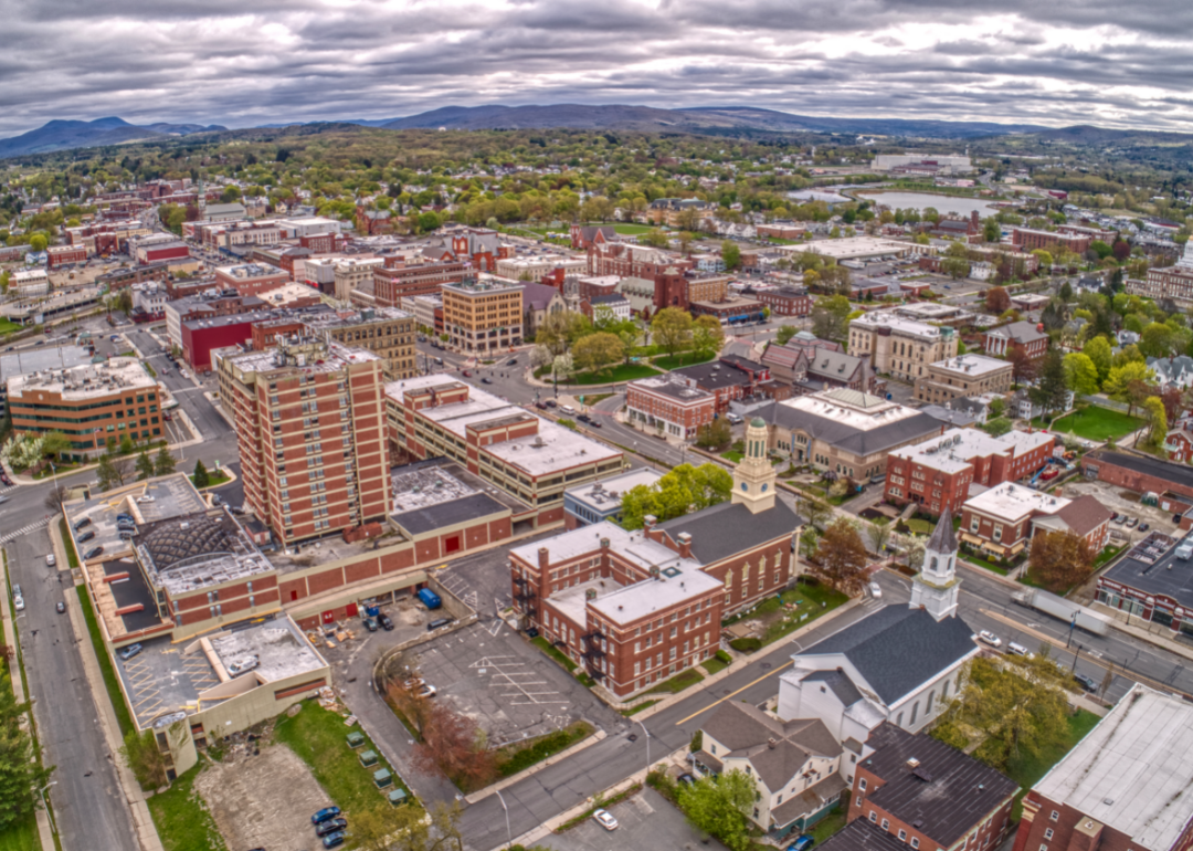 Aerial view of downtown Pittsfield, Massachusetts