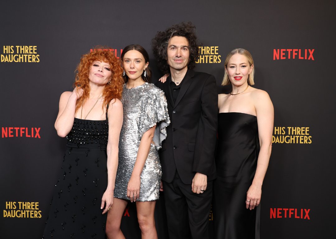 Natasha Lyonne, Elizabeth Olsen, Azazel Jacobs and Carrie Coon attend Netflix's "His Three Daughters" New York Screening.