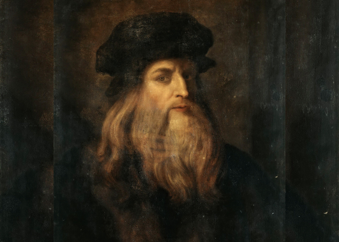 Oil painting of Leonardo da Vinci.
