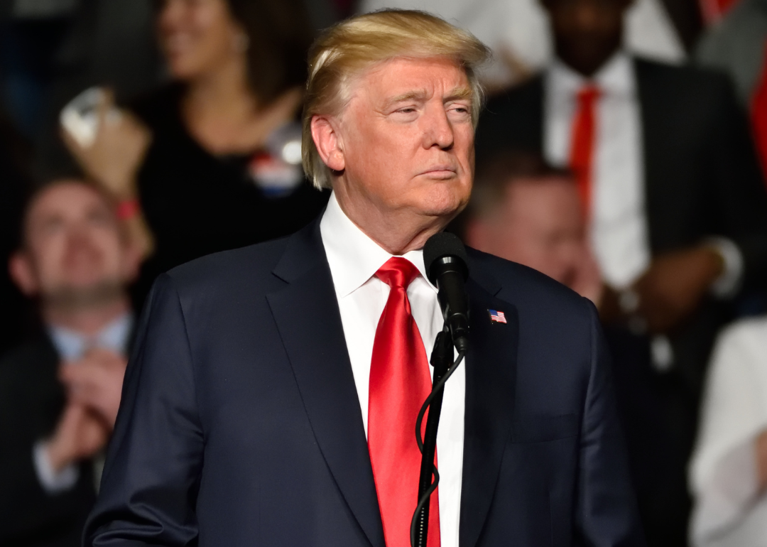 Donald Trump during a speech at the Giant Center in Hershey, Pennsylvania.