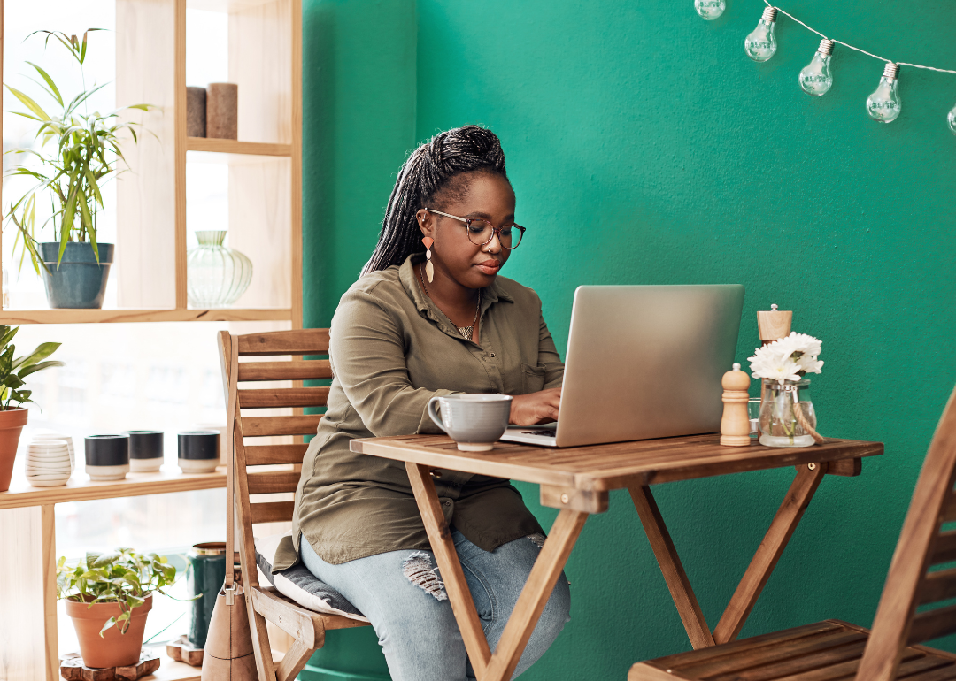 A person working remotely