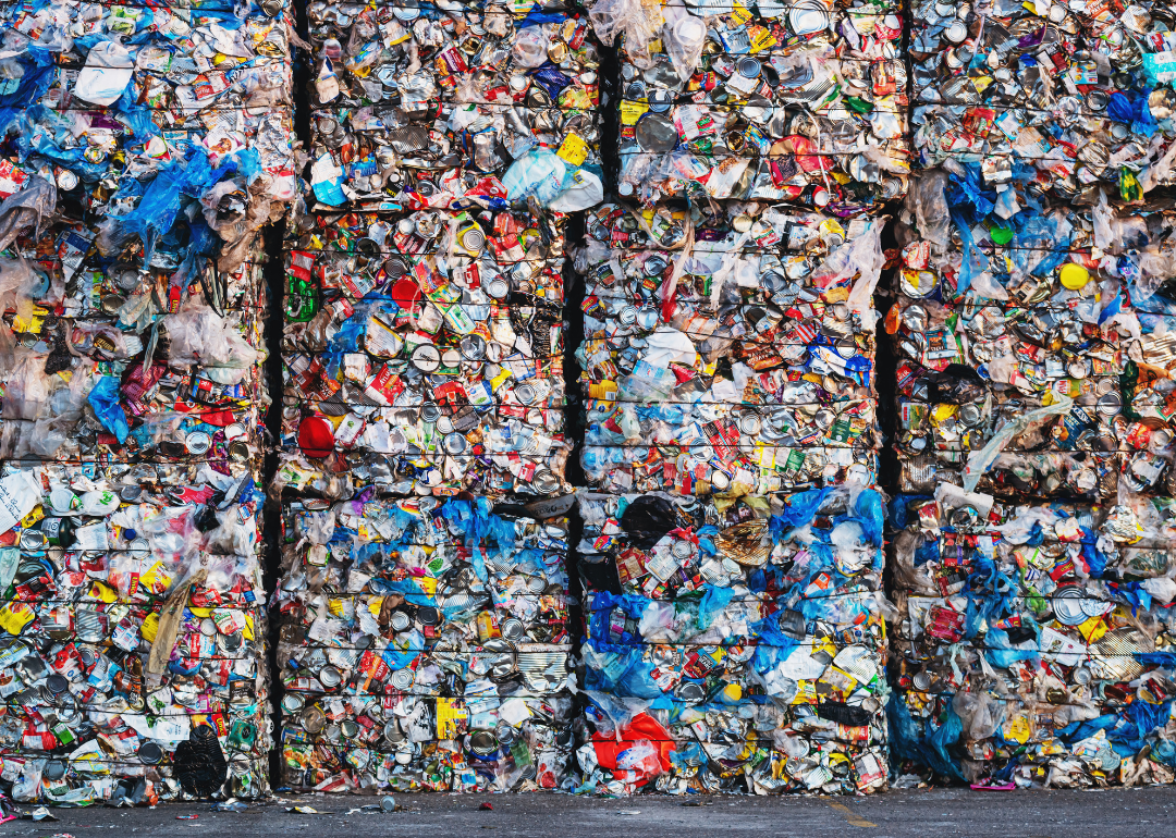 Plastic waiting to be recycled