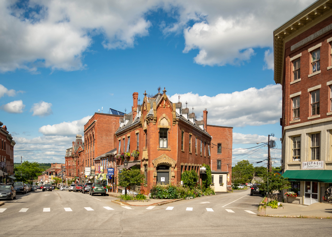 Downtown in Belfast, a little town in the north of Maine.