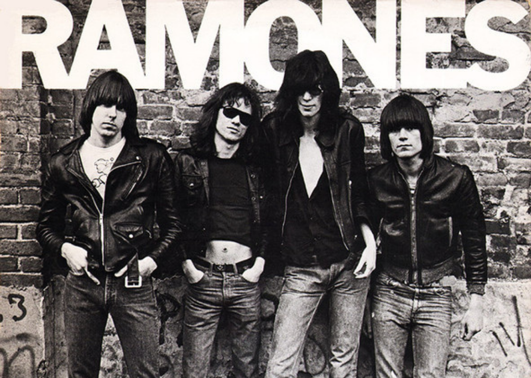 Black and white image of the Ramones.