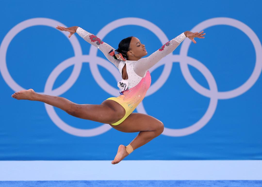 Rebeca Andrade during the Women's floor final of the Tokyo 2020 Olympic Games.