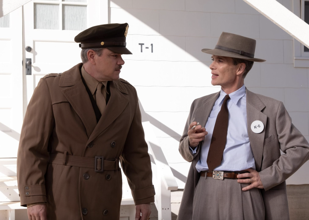 Matt Damon and Cillian Murphy in a scene from Oppenheimer.