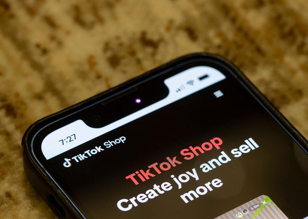 Webpage of TikTok Shop is seen on its corporate website on an iPhone.