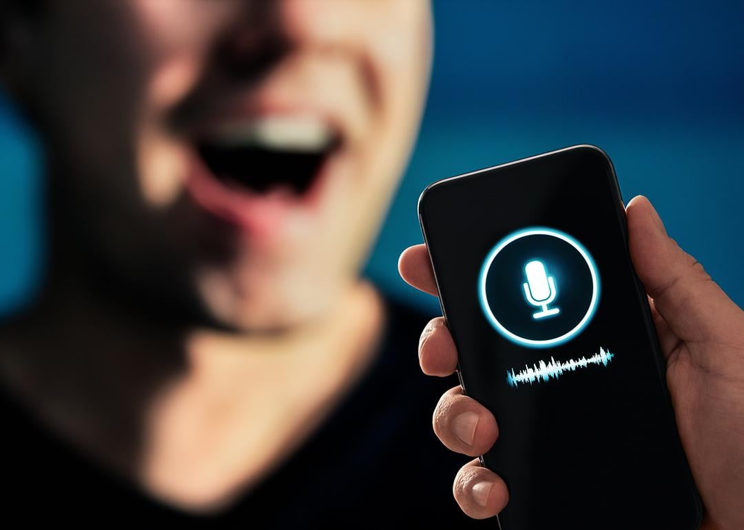 A smartphone's recorder capturing a user's voice.