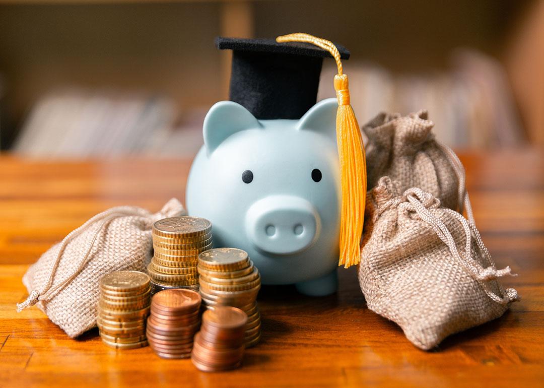 Money saving concept after graduation.
