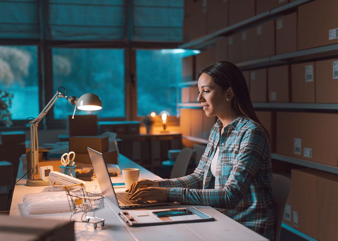 Young entrepreneur woman working her e-commerce store.